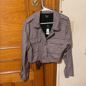 Crystal Violet Plaid Women's Jacket - Wild Fable - Large